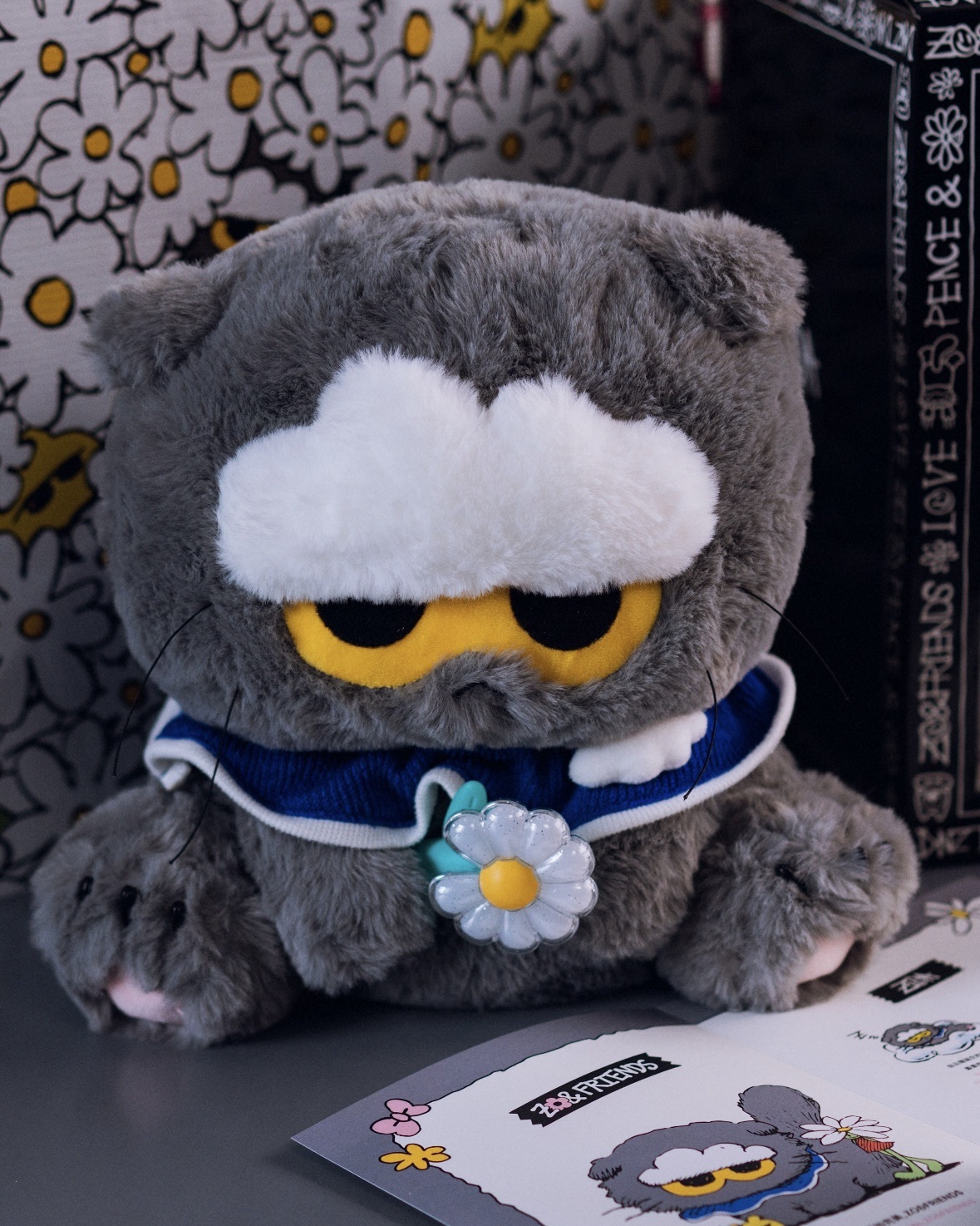 <超扯大降價>Zo&friends Zoa G-Dragon GD 權志龍 毛茸茸 灰貓 娃娃-中