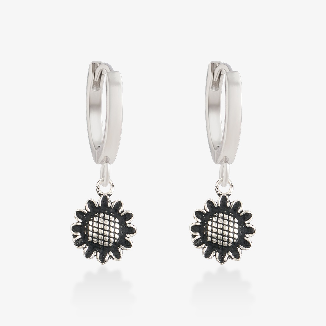 雕刻向日葵．吊飾耳環