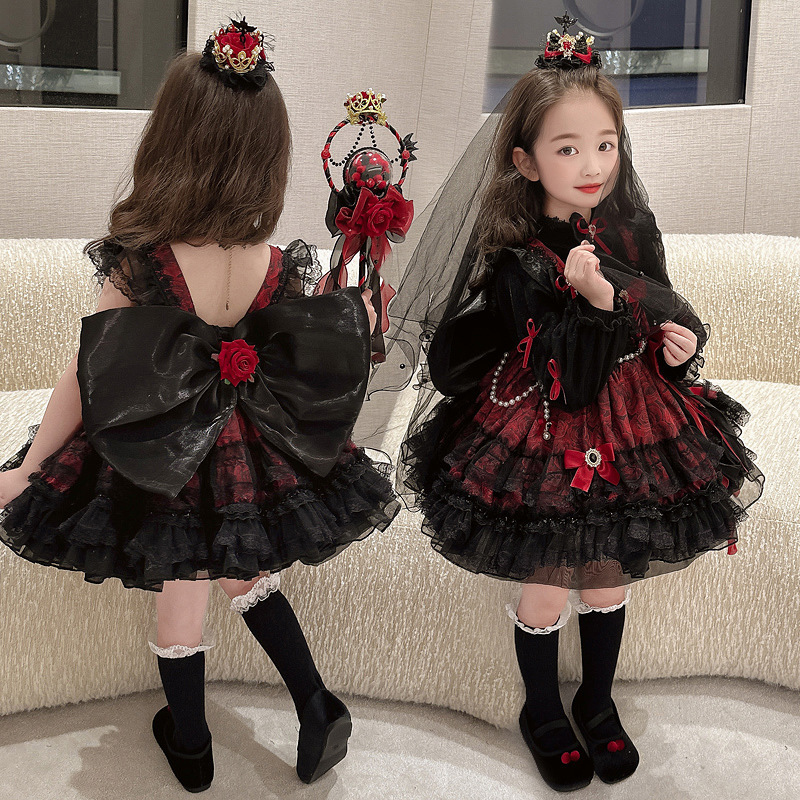 現貨 100cm 萬聖節 小惡魔吸血鬼洋裝 90-140cm #Q75