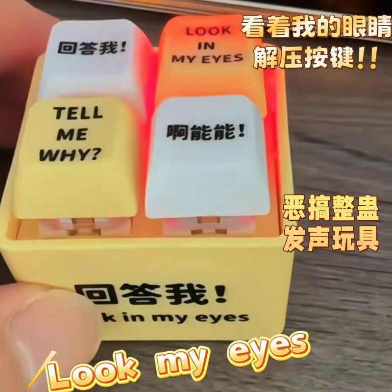 回答我 Look In My Eyes / Tell Me Why 小明劍魔 搞笑語音鑰匙扣 KEYBOARD 附電池
