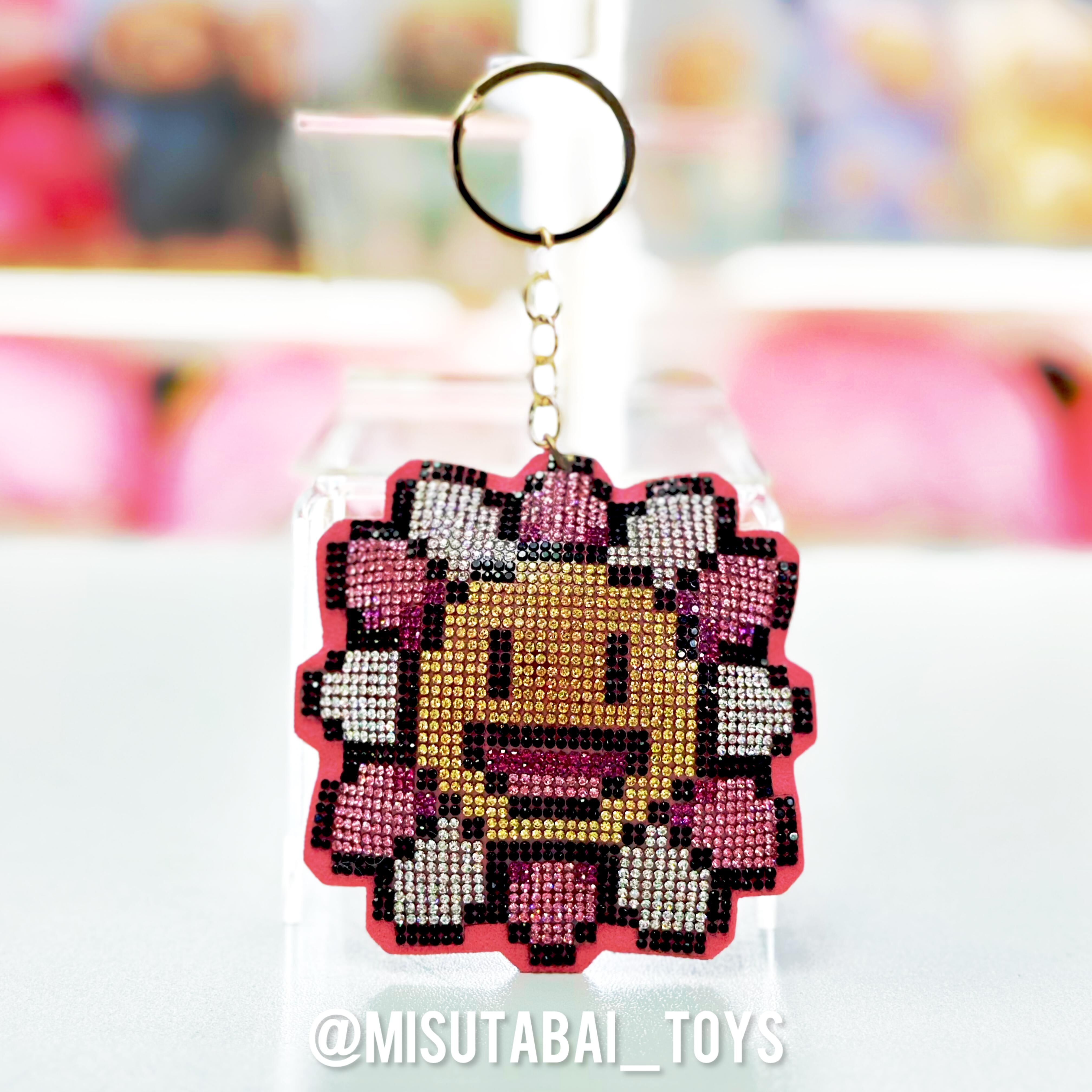 Murakami Flower Rhinestone Keychain (Pink)