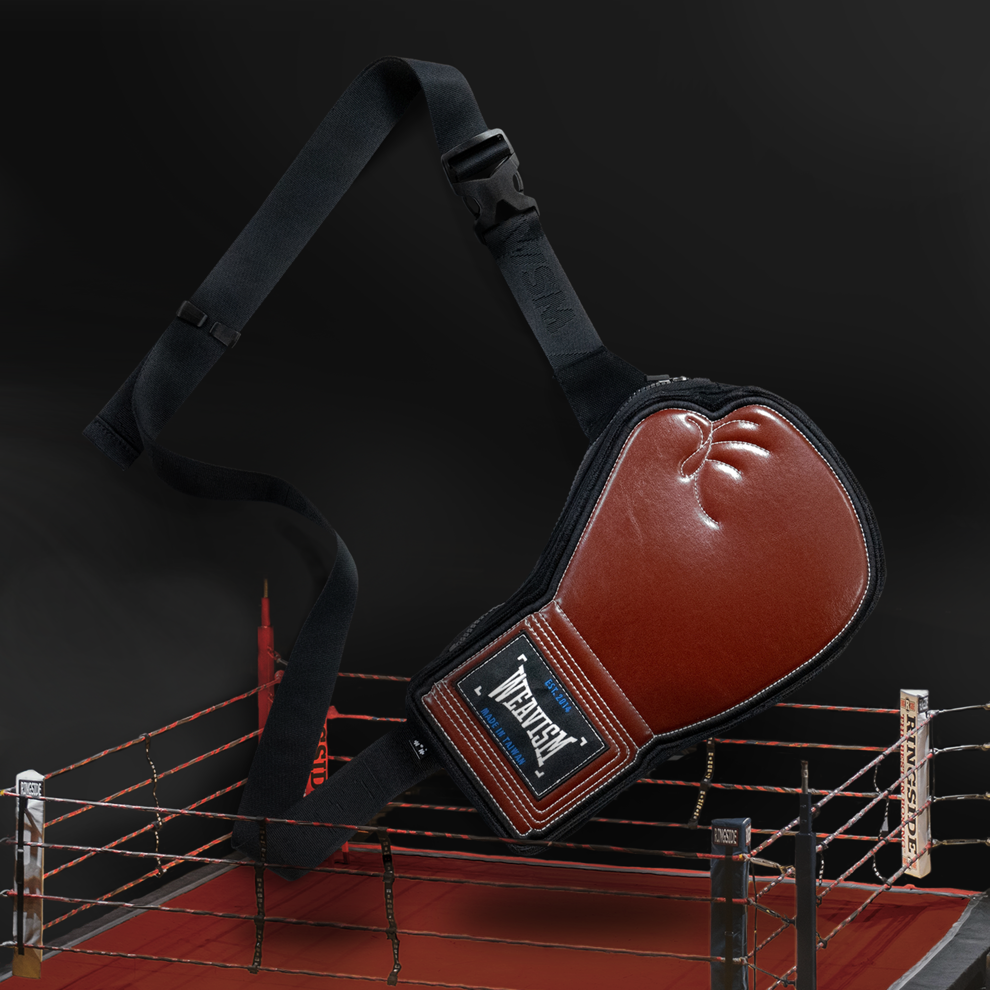 重拳立體環保皮革包-拳擊紅