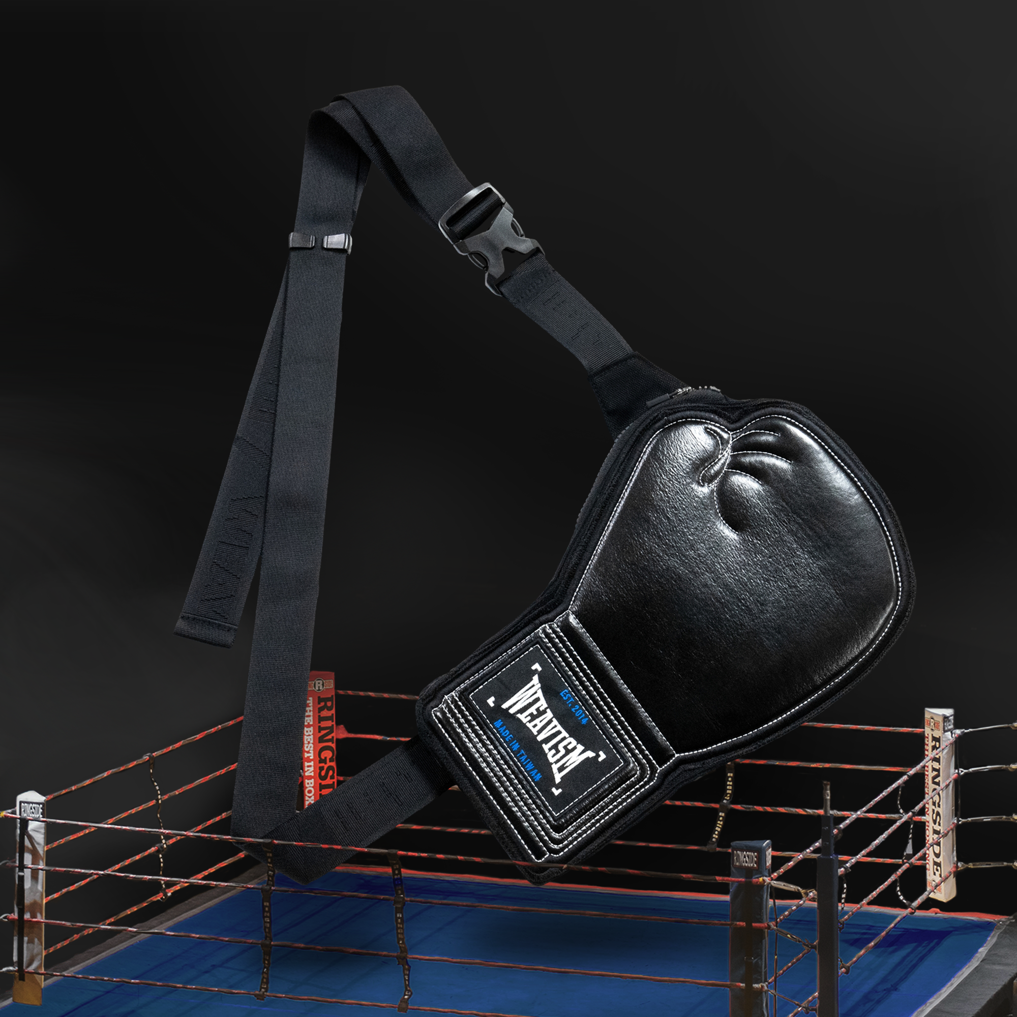 重拳立體環保皮革包-拳擊黑