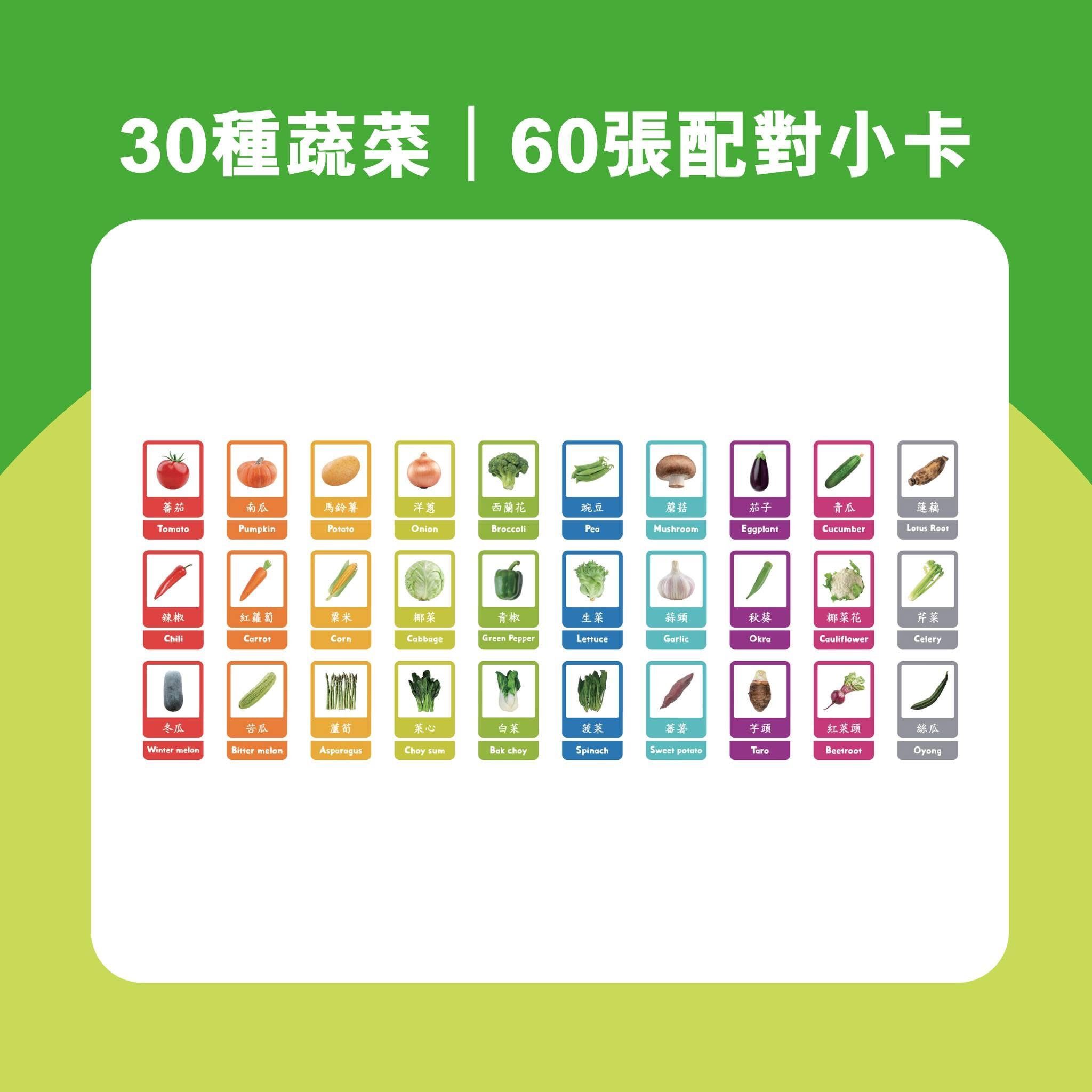 Curios® 中英文雙語配對字卡 - 蔬菜