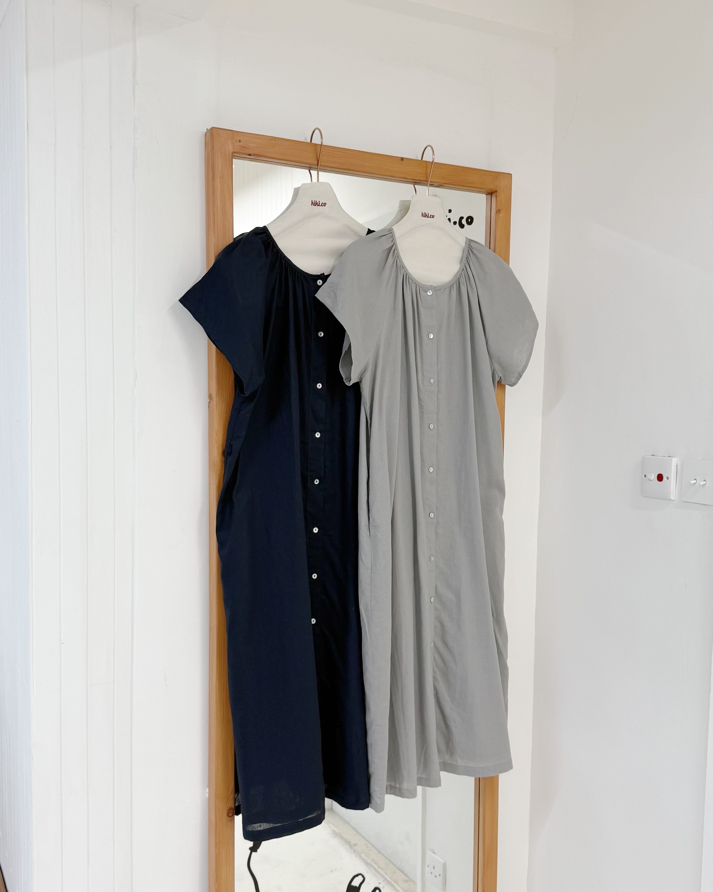 麻質圓領basic全開Onepiece