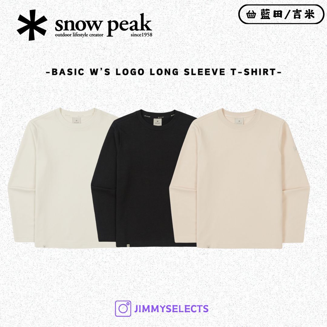 【代購】Snow Peak 雪諾必克 女 Basic Logo 臂貼布 長袖 衛衣 大學T S25FWF-TL11