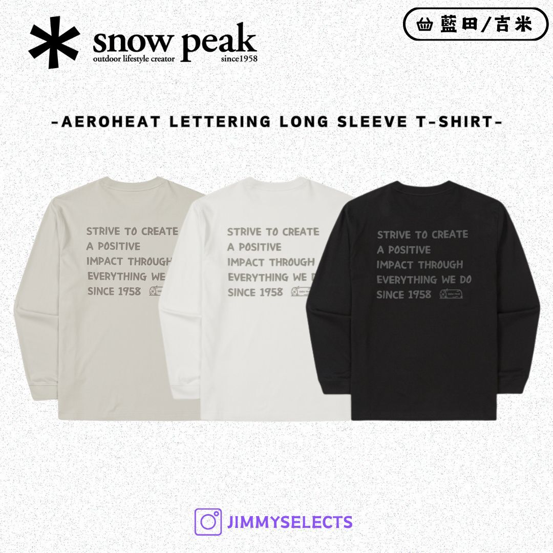 【代購】Snow Peak 雪諾必克 Aeroheat Lettering 長袖 衛衣 大學T S25FUF-TL24