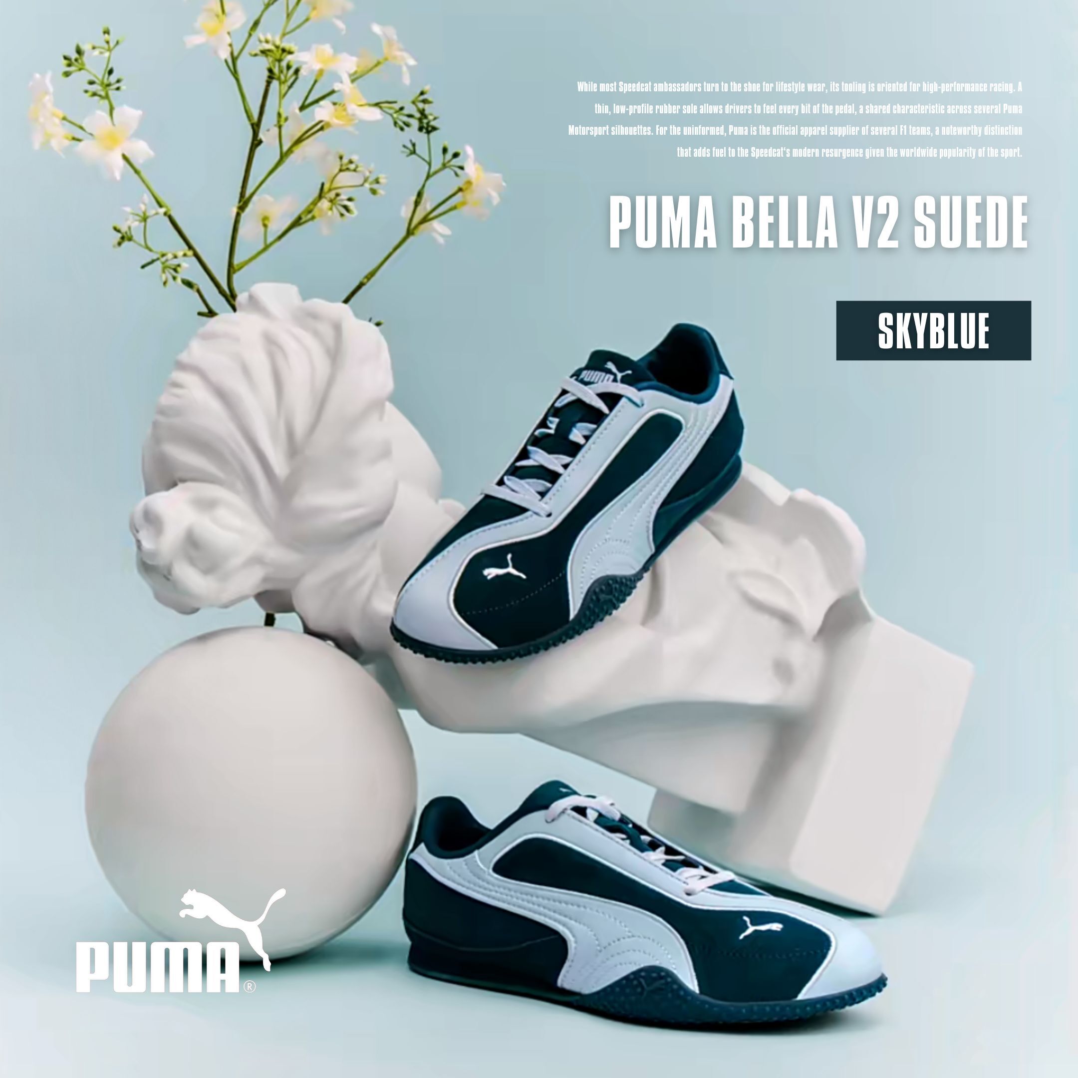 NICEDAY 代購 Puma Bella V2 Suede 中國限定 藍 海藍 深藍 海軍藍 復古 女鞋 德訓 404709-01