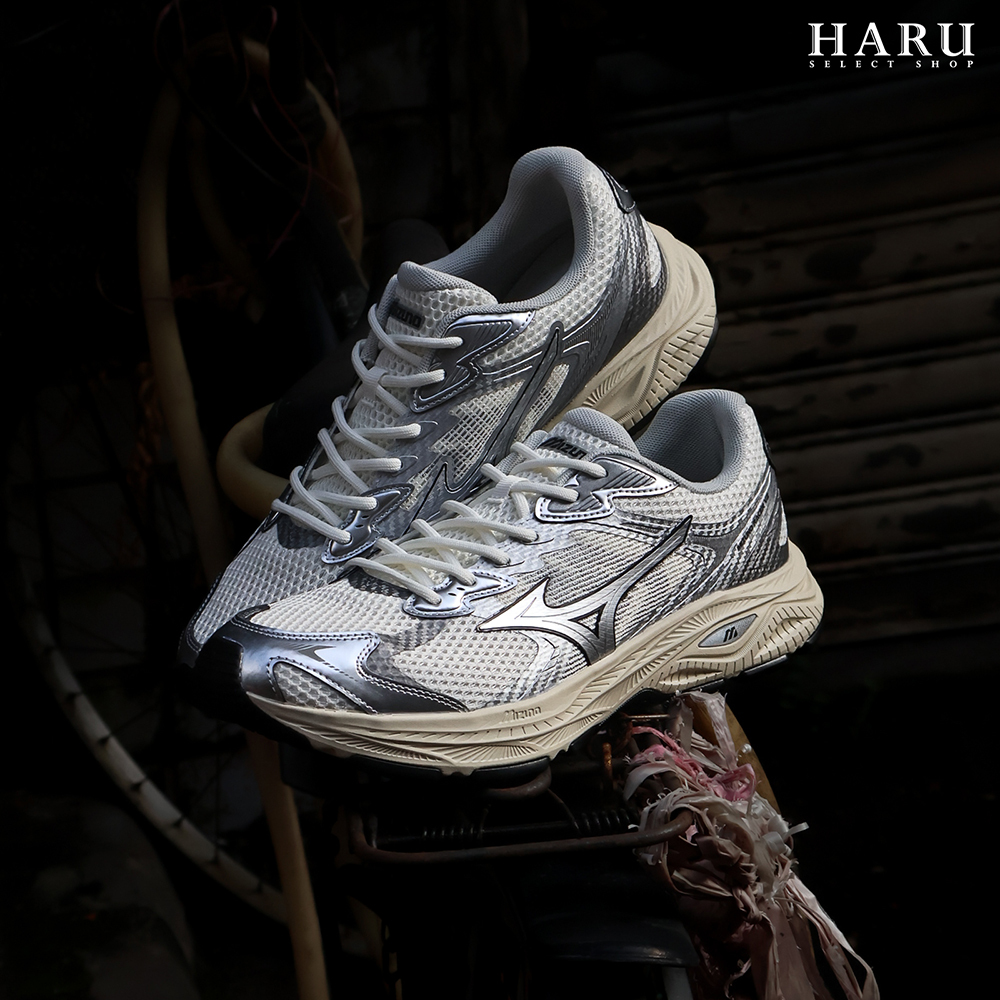 Mizuno 美津濃 RACER V2 網面 慢跑鞋 復古休閒鞋 V2K 銀色 奶油底 D1GH250606