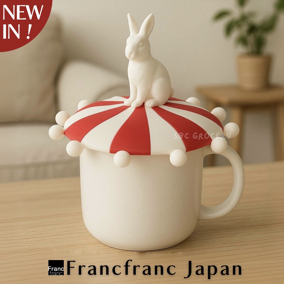 【24H出貨】日本𝗙𝗿𝗮𝗻𝗰𝗳𝗿𝗮𝗻𝗰 馬戲團兔兔杯蓋