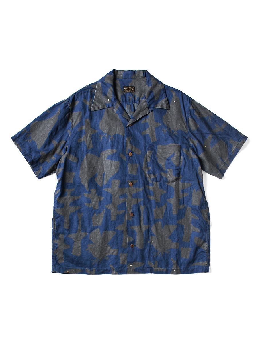 2025AW KAPITAL French Cross Linen GUIDING LIGHT 拔染 夏威夷 法國 十字 亞麻 拔染 短袖 襯衫 現貨 K2505SS214