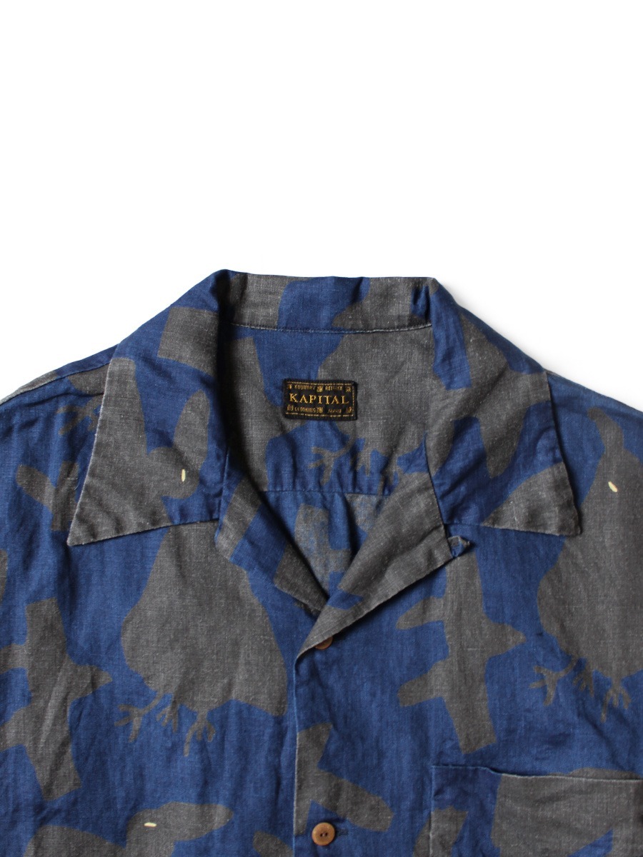 2025AW KAPITAL French Cross Linen GUIDING LIGHT 拔染 夏威夷 法國 十字 亞麻 拔染 短袖 襯衫 現貨 K2505SS214