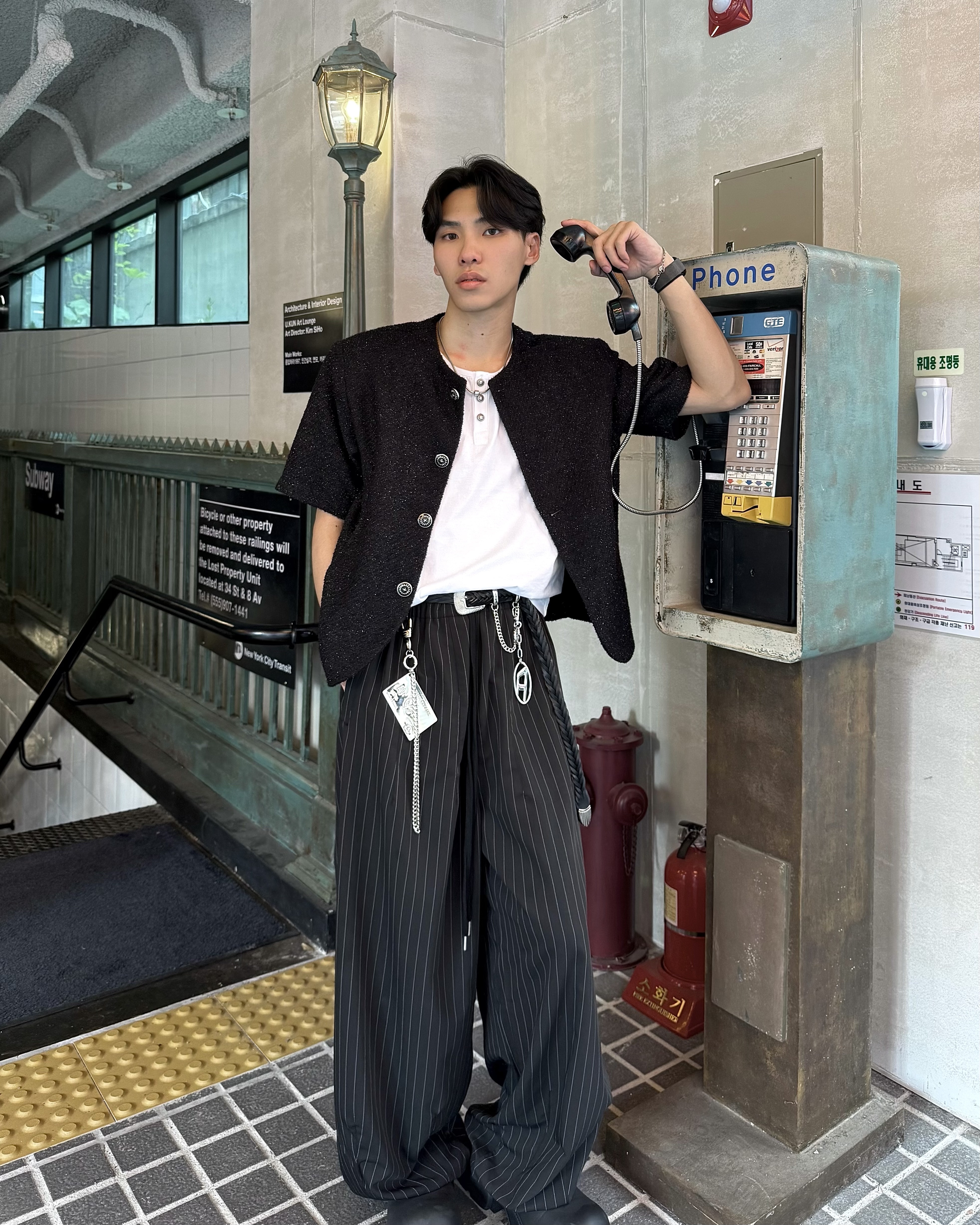 𝐇·𝐓·𝐒 韓國 GD款 亮片設計 小香風 復古 十字鈕扣 短版 短袖 外套