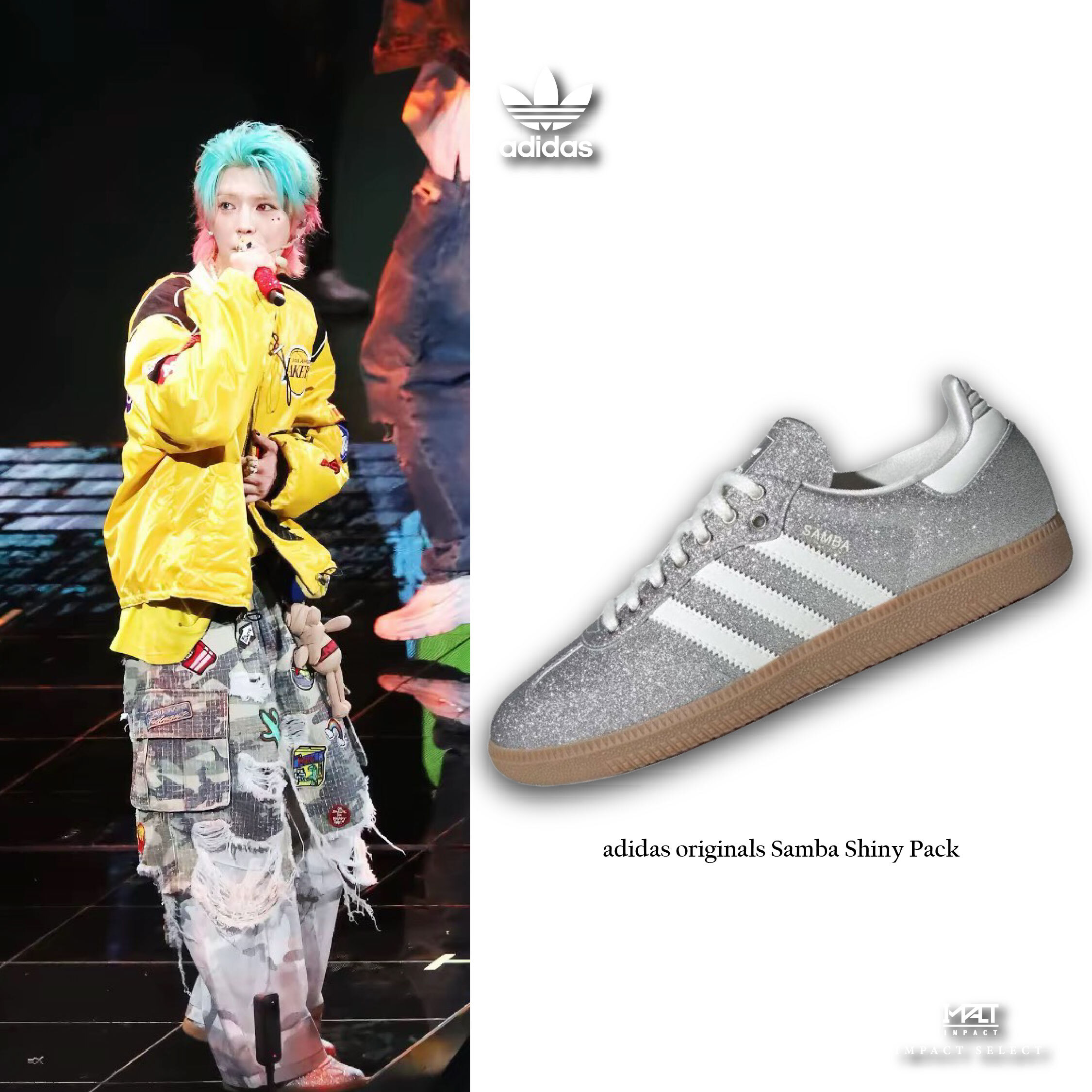 adidas originals Samba "Shiny Pack" 石頭灰 亮粉 銀 焦糖底 德訓鞋 鹿晗同款  KI6264