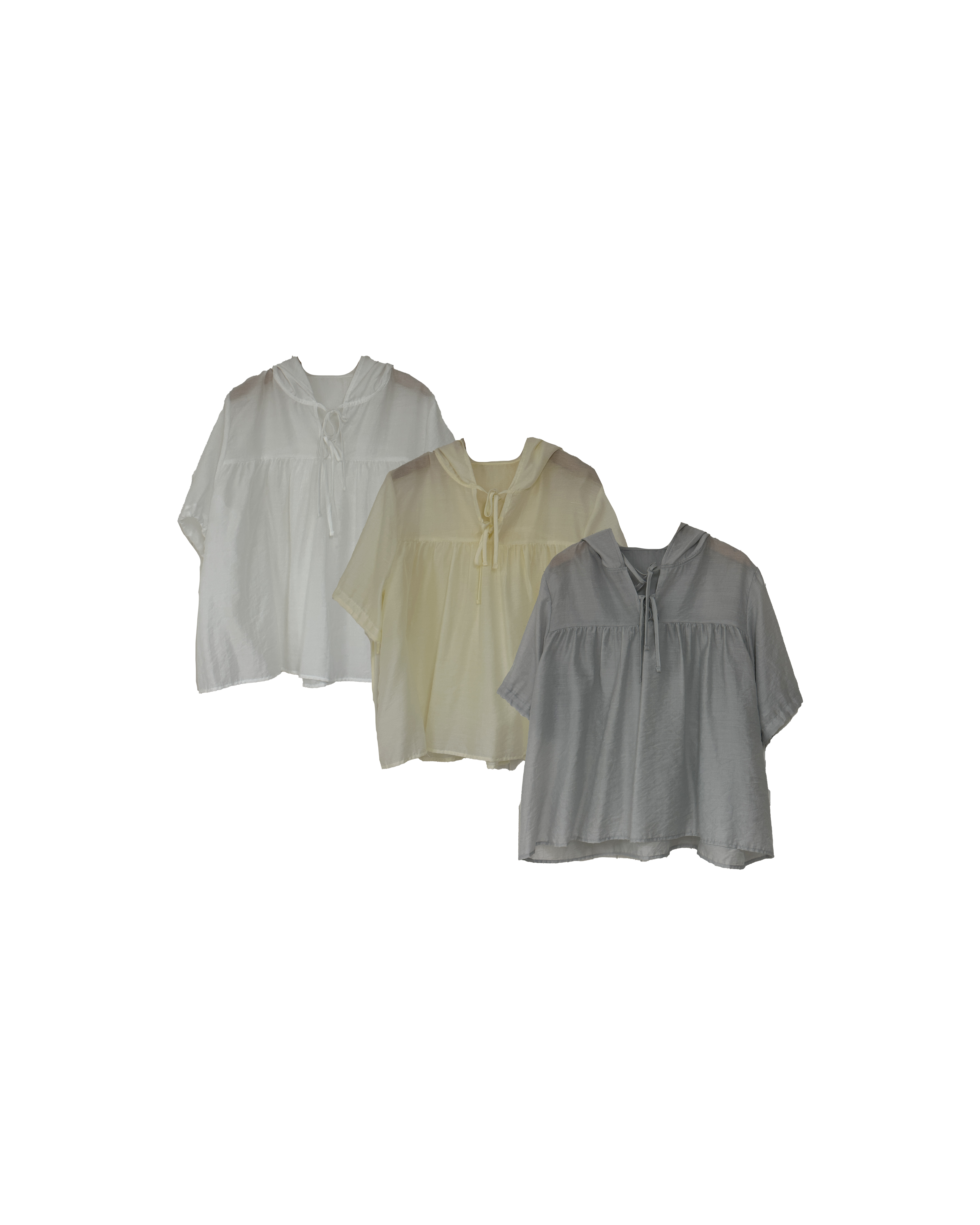 有帽可束領寬版短袖恤衫