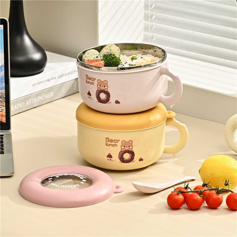 《6179》可愛卡通圖案304不鏽鋼泡麵碗