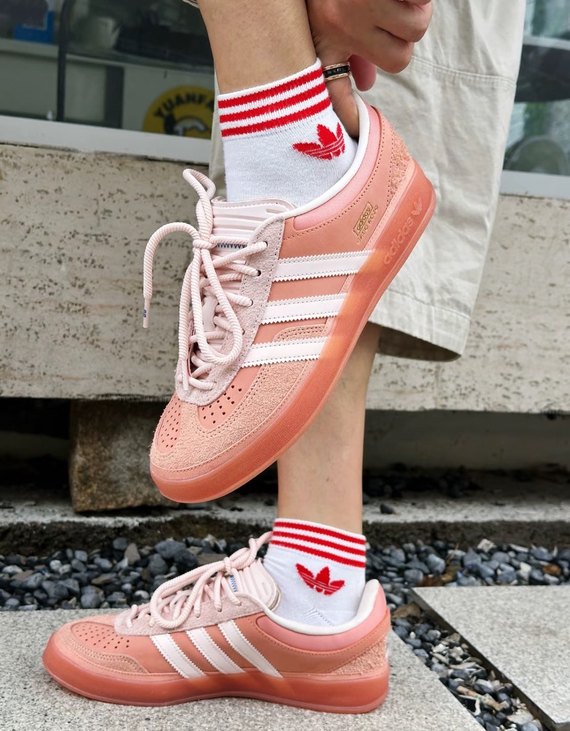 adidas Gazelle 室內板鞋 桃色 情侶款低幫潮鞋 男女同款 舒適耐磨 JS5052Aug25