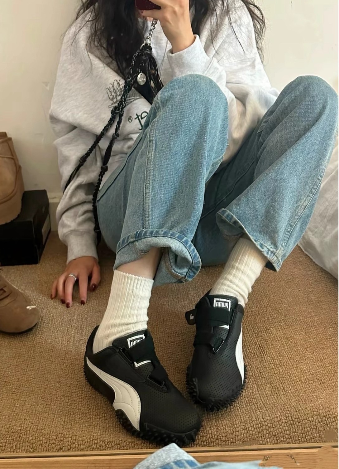 PUMA彪馬 MOSTRO PERF 黑白 潮流薄底鞋 男女同款 百搭舒適耐磨休閒鞋 Aug25