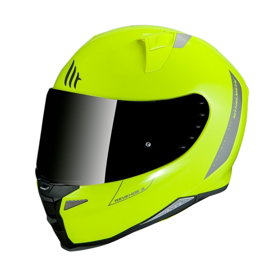 MT HELMETS REVENGE 2 SOLID A3 GLOSS FLUOR YELLOW 亮面
