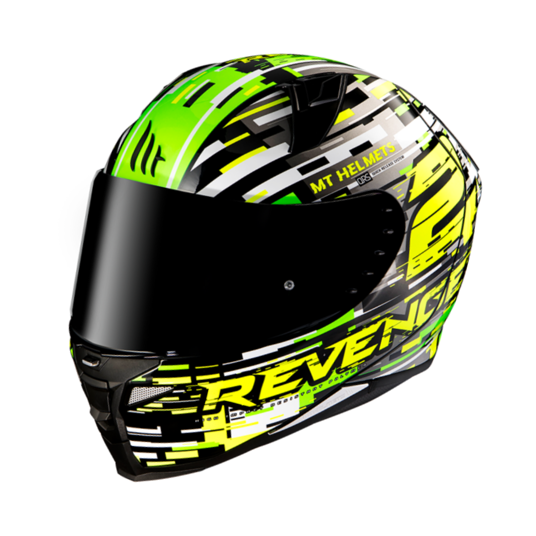 MT HELMETS REVENGE 2 BAYE A6 GLOSS PEARL FLUOR GREEN 亮面