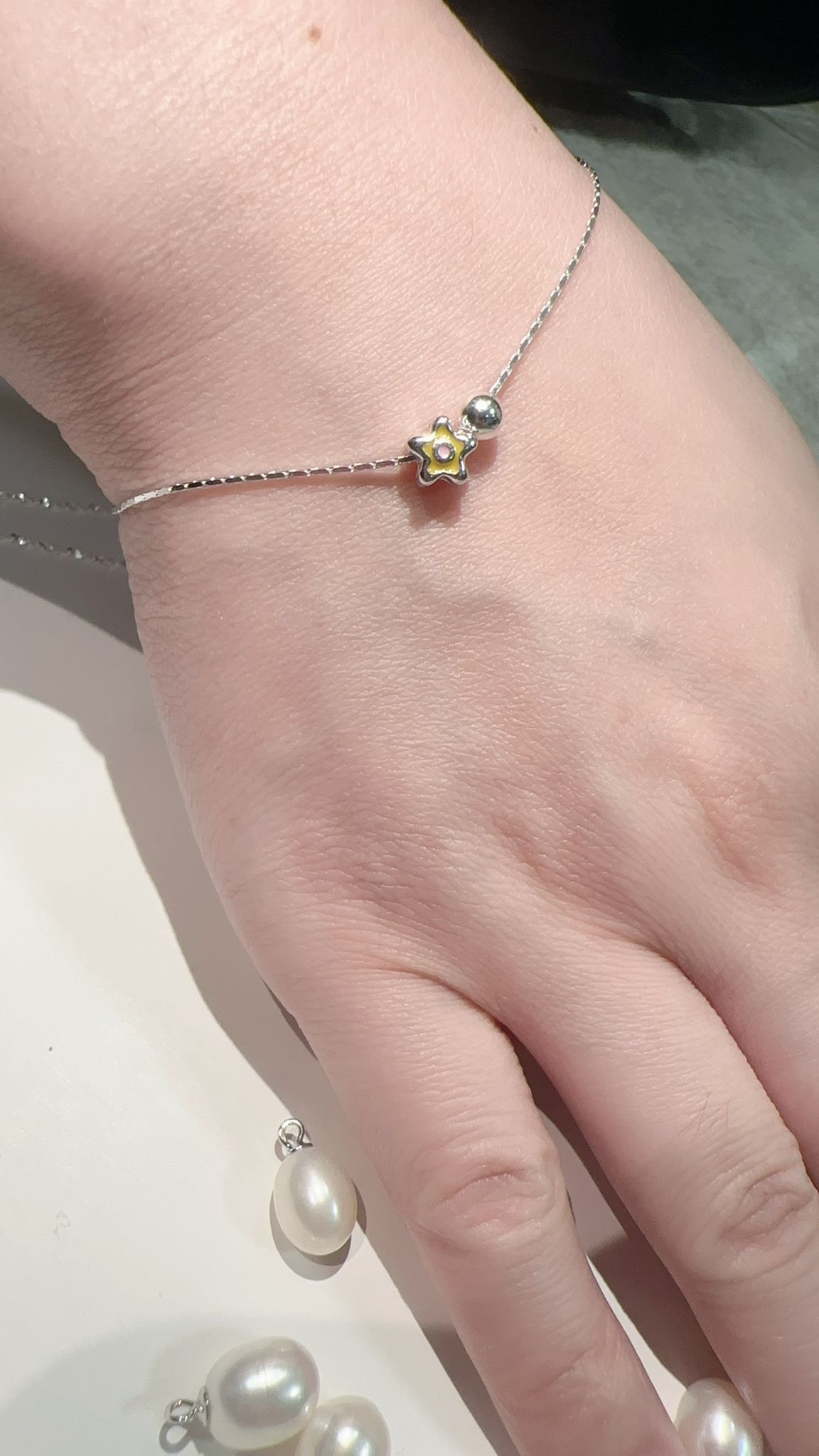 【預購】G080604 純銀星星可調式手鏈