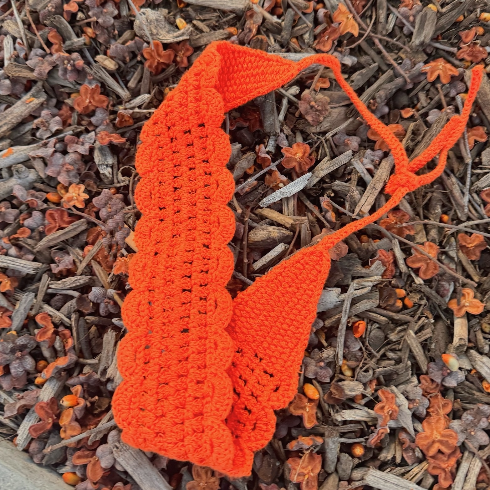 復古蜜橘針織髮帶