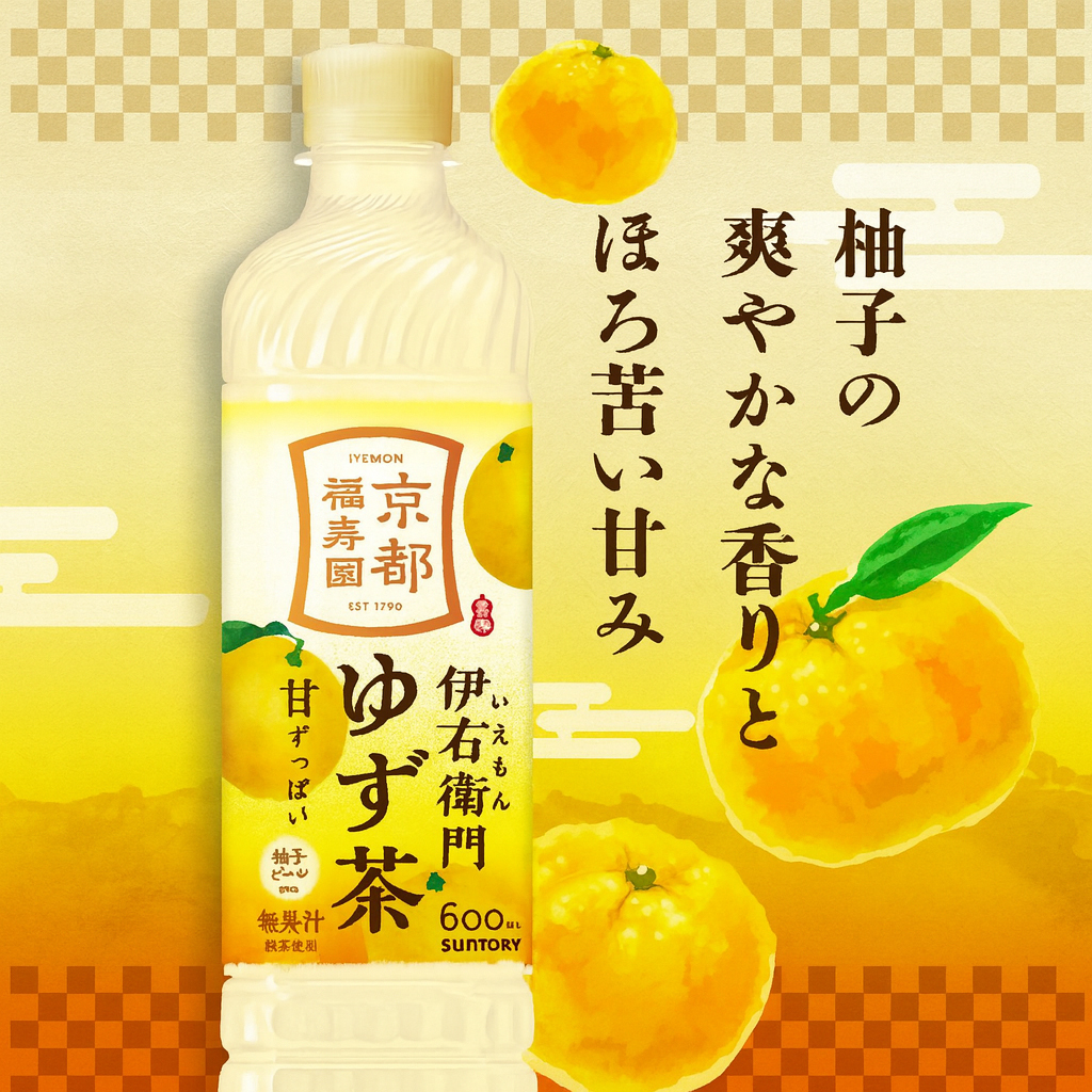 日本 三多利 SUNTORY 伊右衛門 柚子茶 600ml