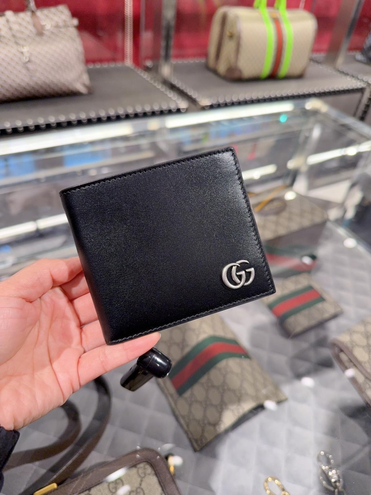 Gucci GG Marmont Boared Plutone Bi-fold Wallet Black 428726