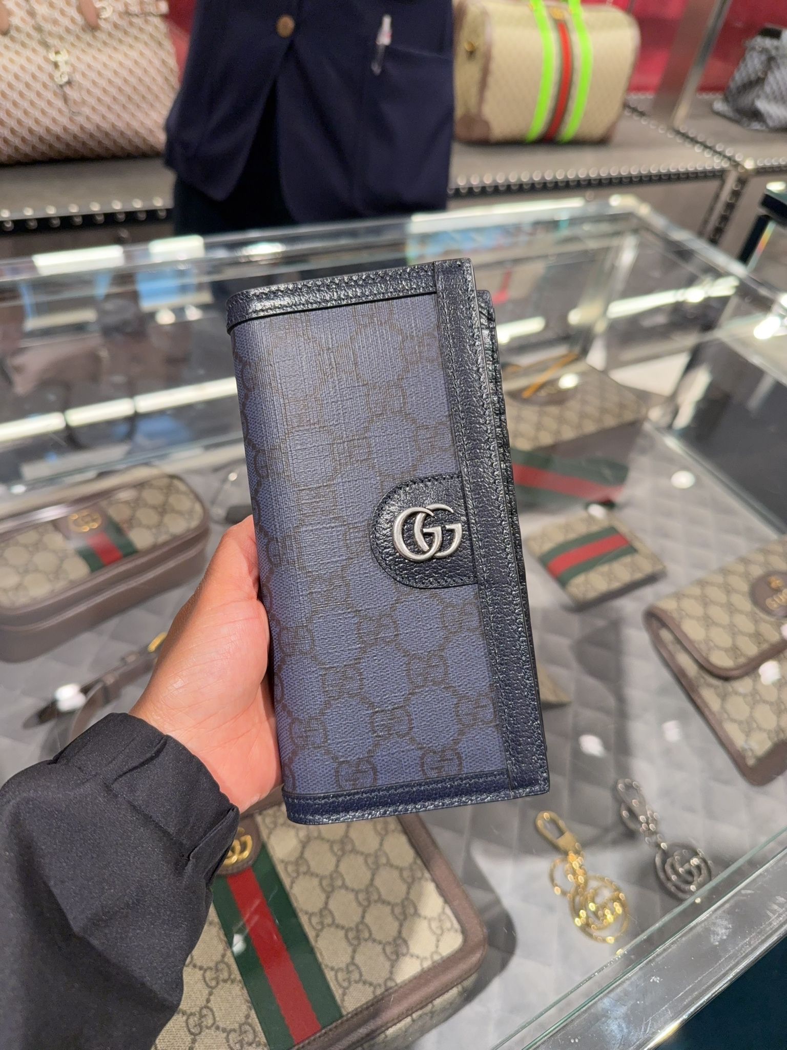 Gucci GG Supreme Dollar print long wallet Dark Blue 791746