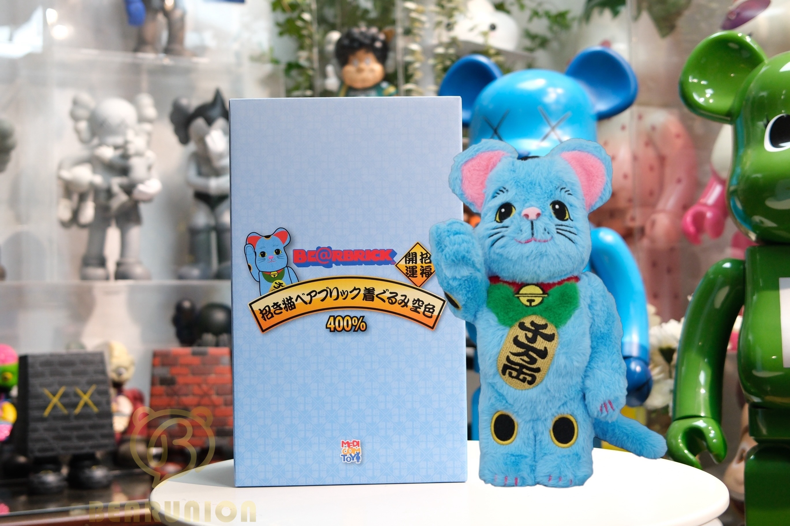 🎏預訂🎏Bearbrick 400% 招き猫着ぐるみ空色