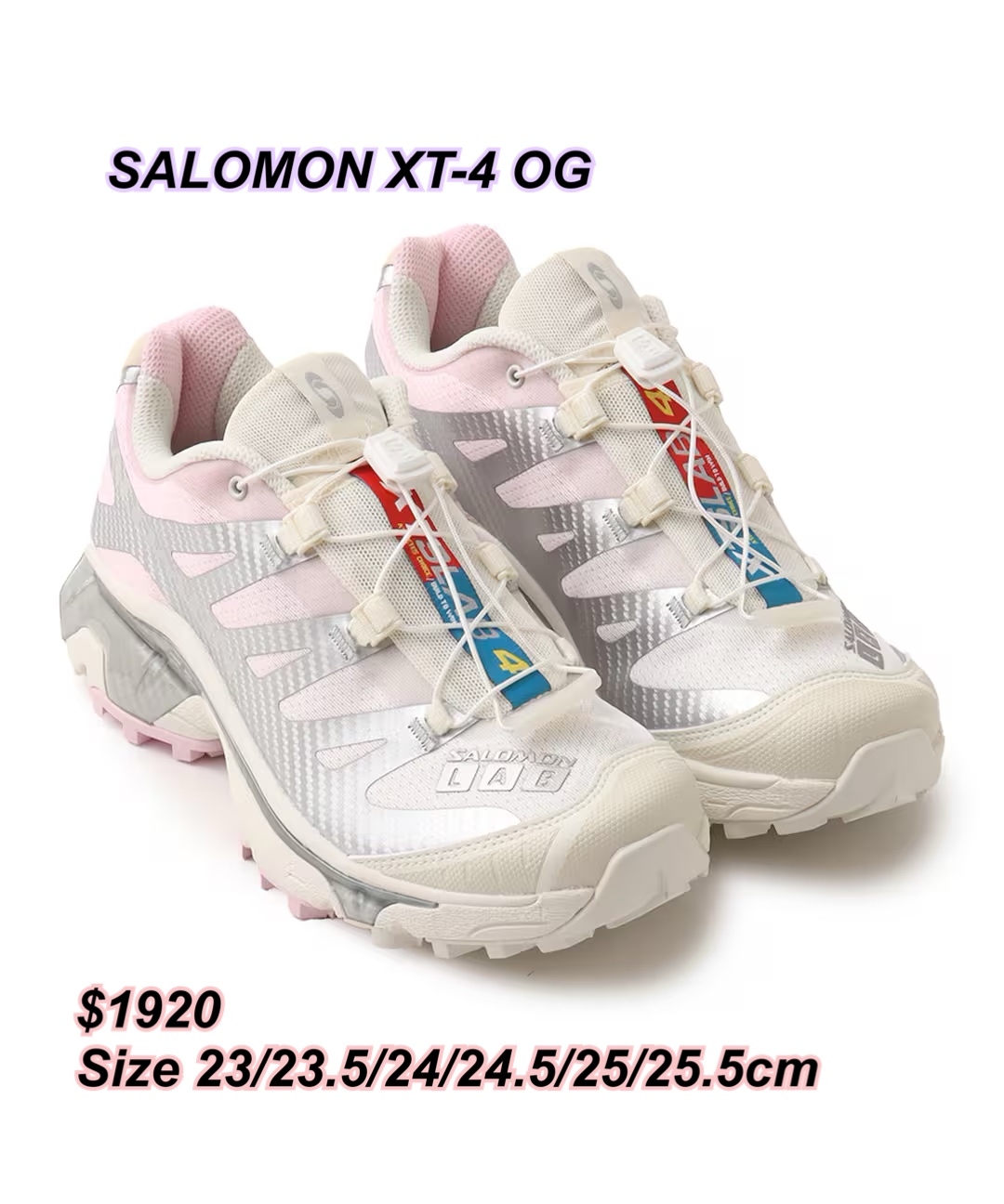 SALOMON XT-4 OG 白/ 粉紅色波鞋