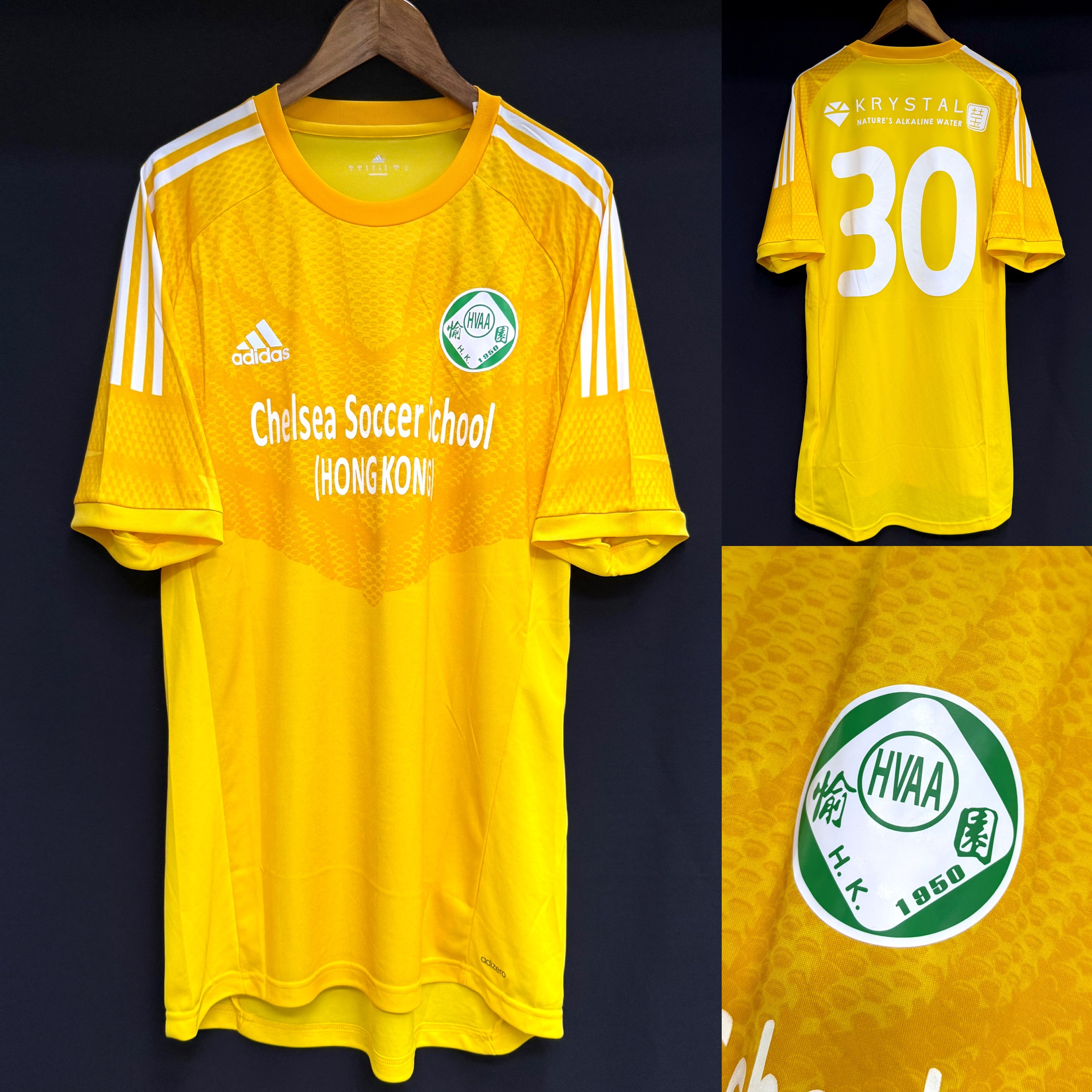 (Player Issue) Happy Valley Football Team 2017-2018 Adidas Goalkeeper Player Issue Shirt #30