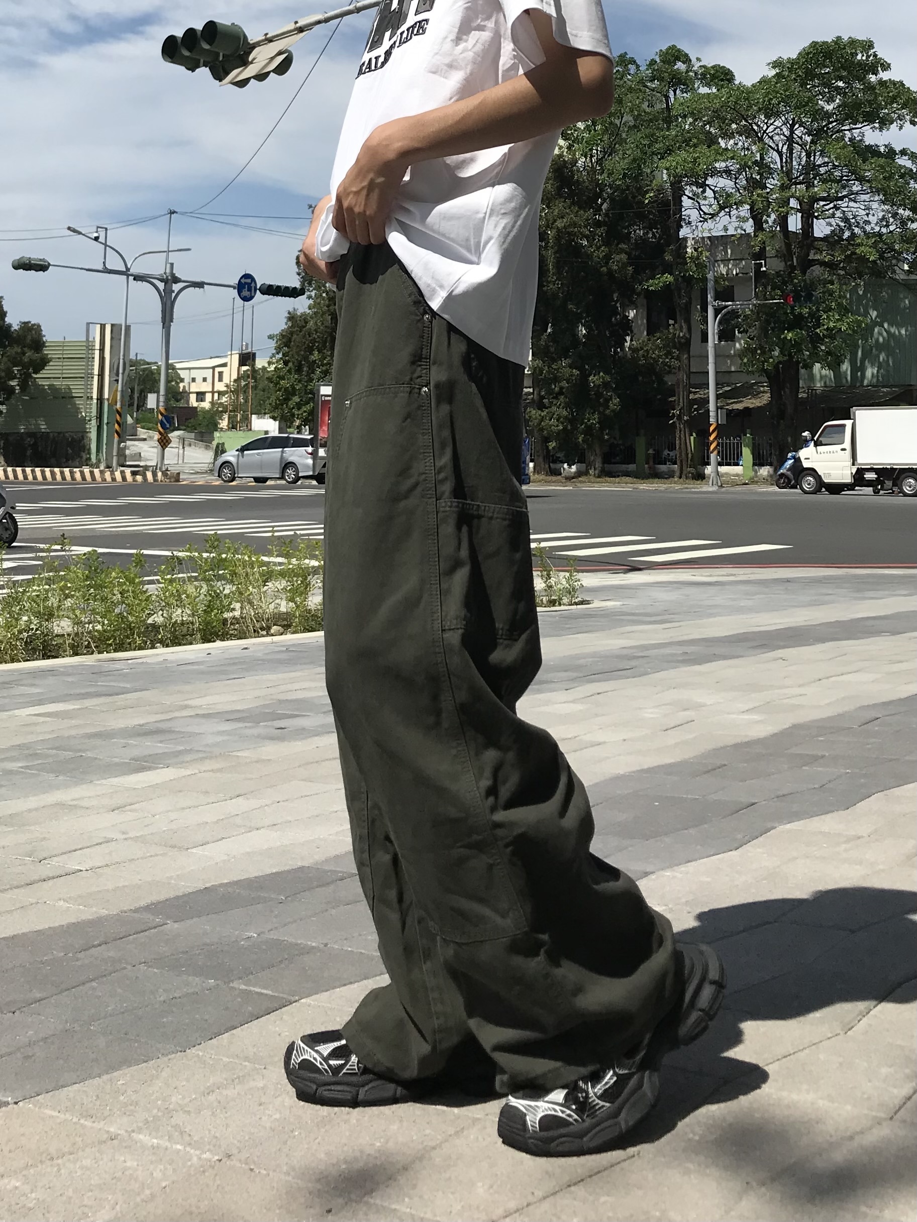 復古工裝 闊腿 休閒褲