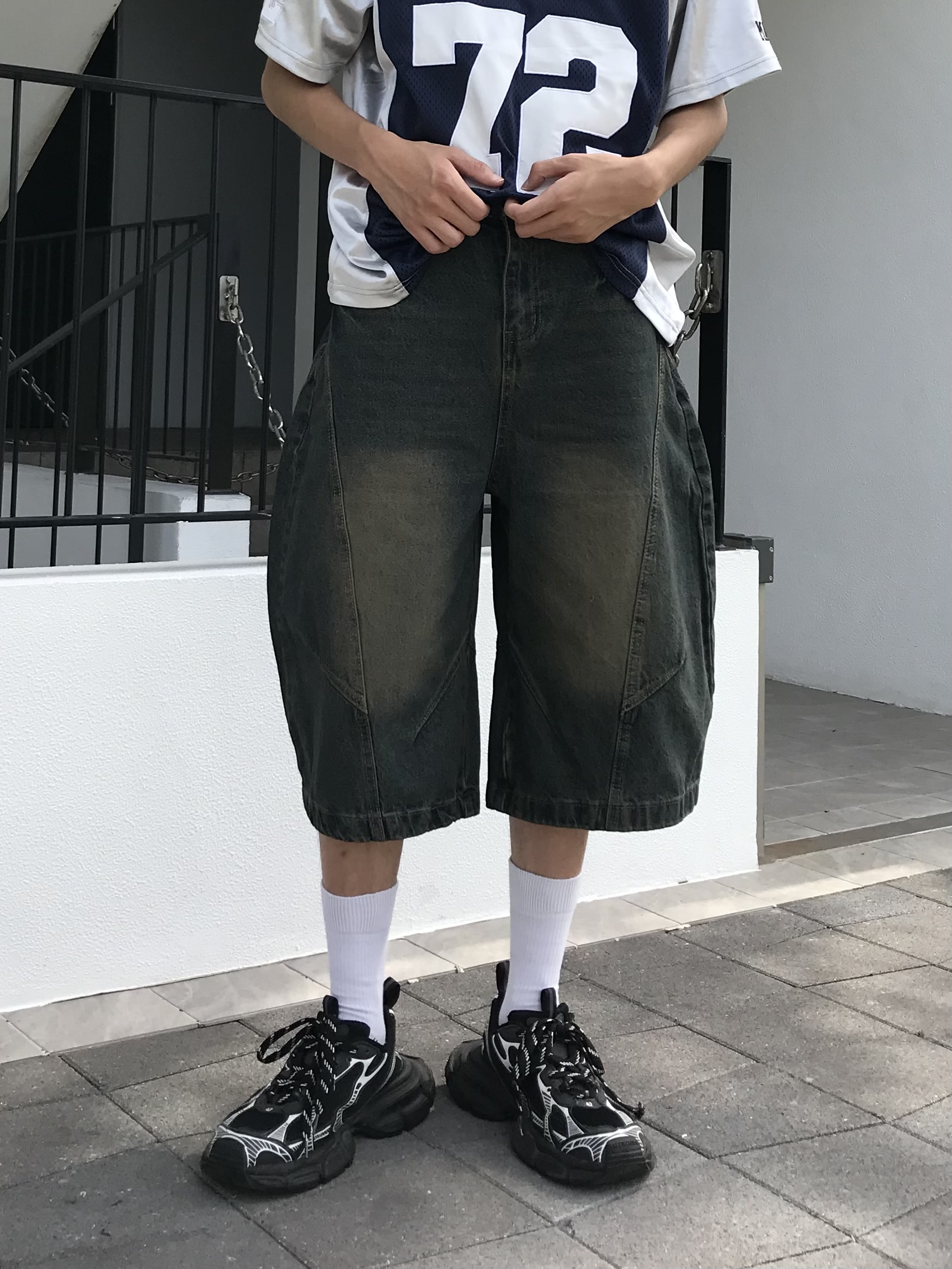 超強版型 彎刀 七分褲