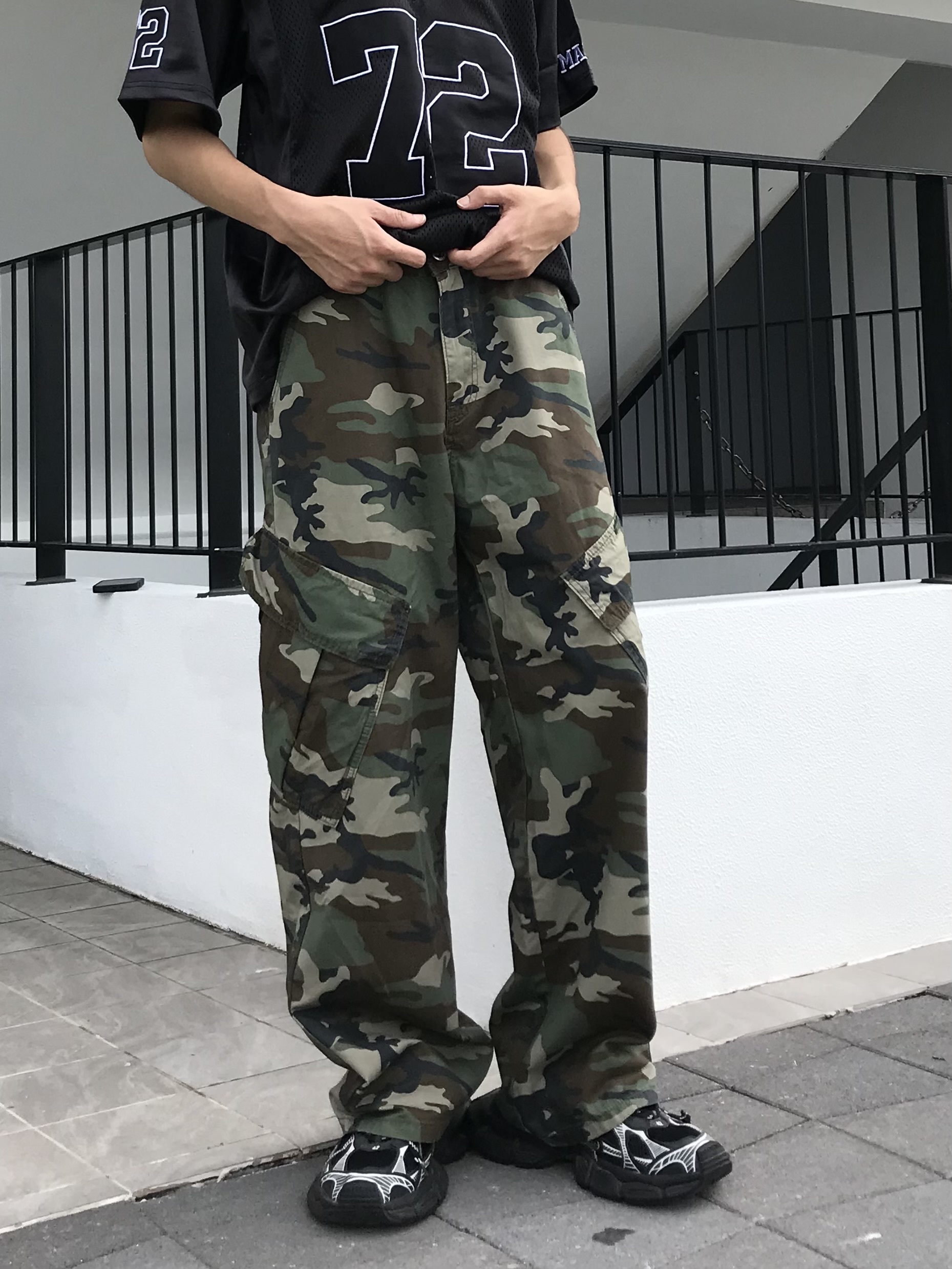 傘兵 綠迷彩 口袋休閒褲