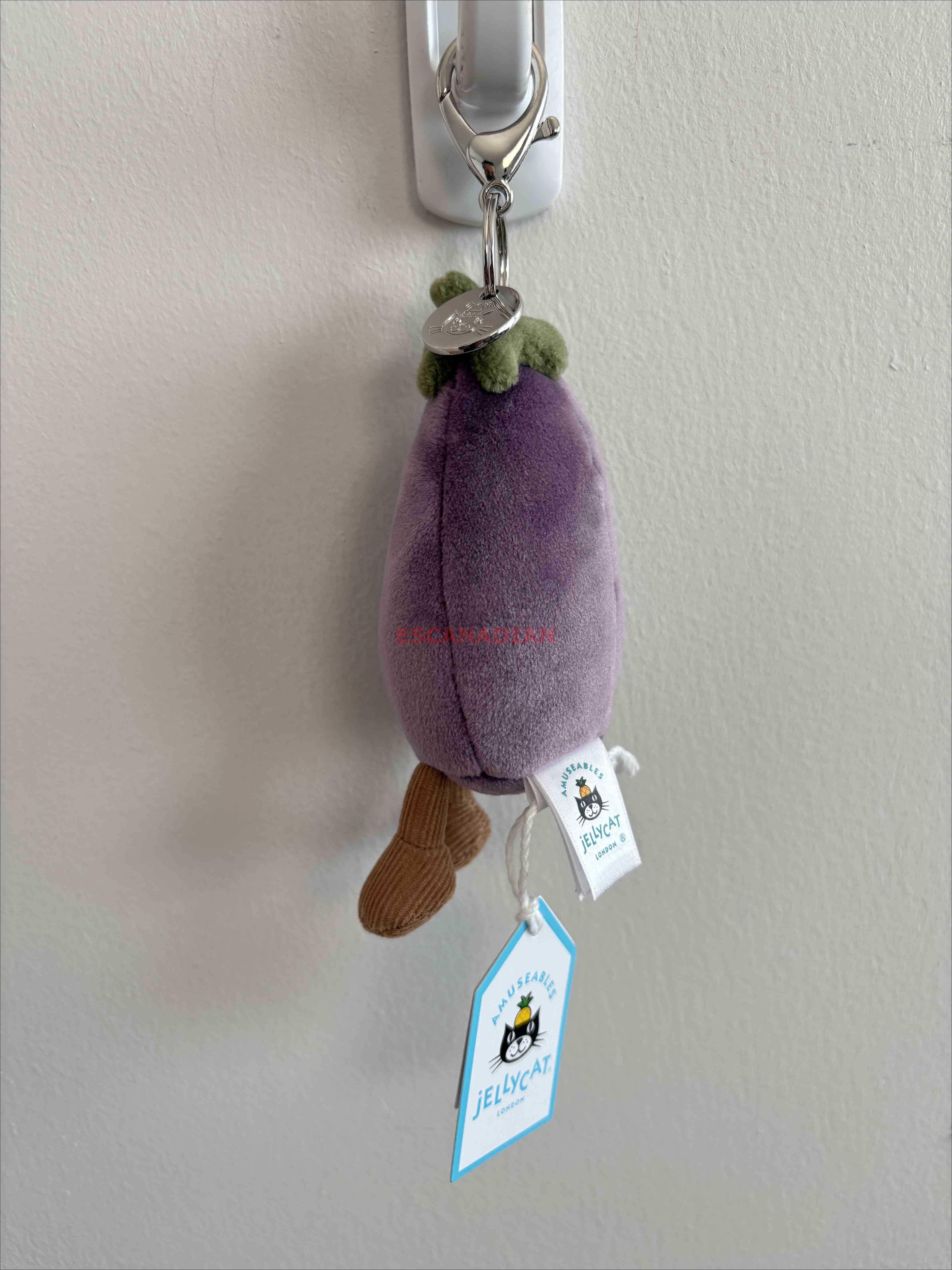JellyCat 茄子 掛飾 鑰使圈