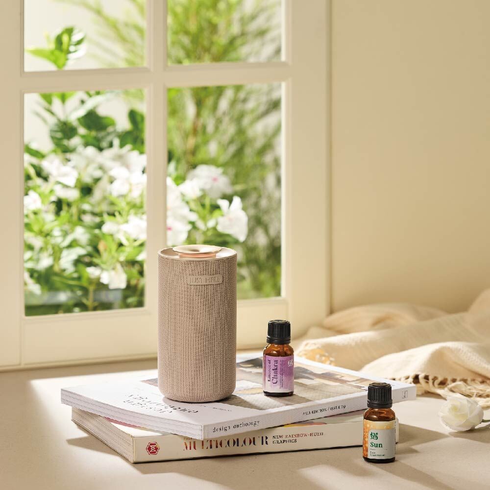 風雅織紋無線擴香儀-奶茶色 附15ML精油 氣場+舒眠