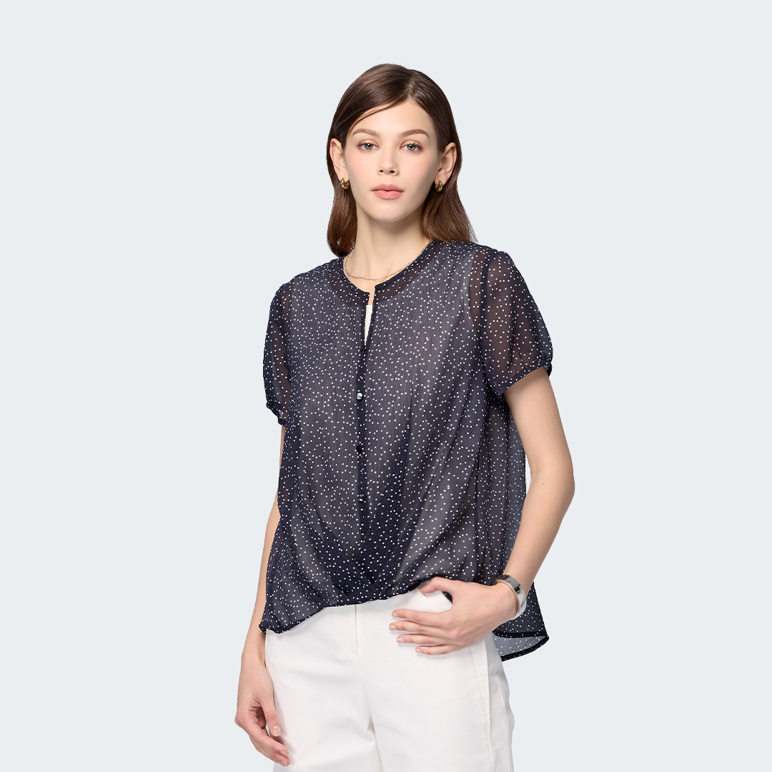 點點層光假兩件雪紡上衣