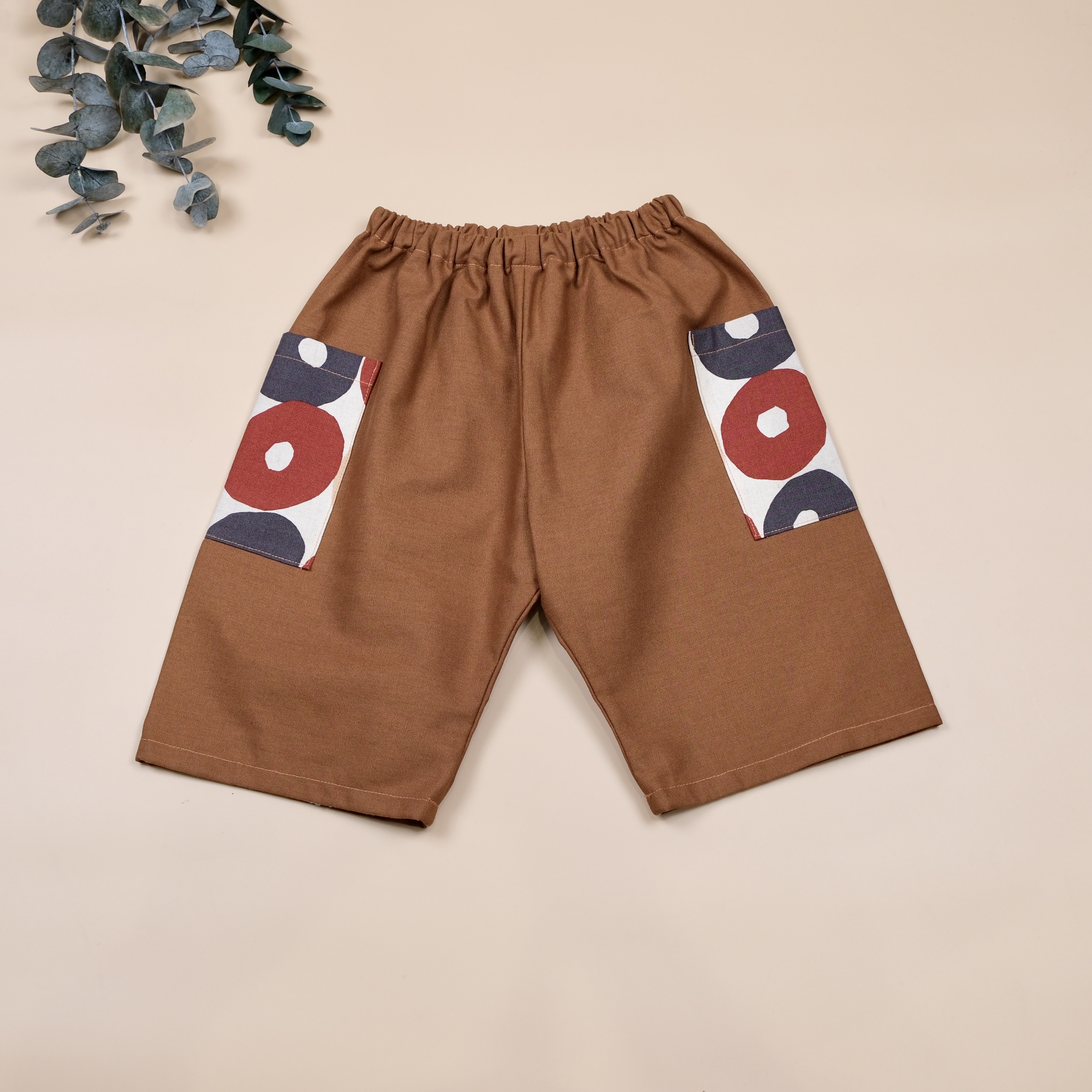 布野日和系列 ❖ 焦糖甜甜圈 ❖ 手作口袋及膝短褲