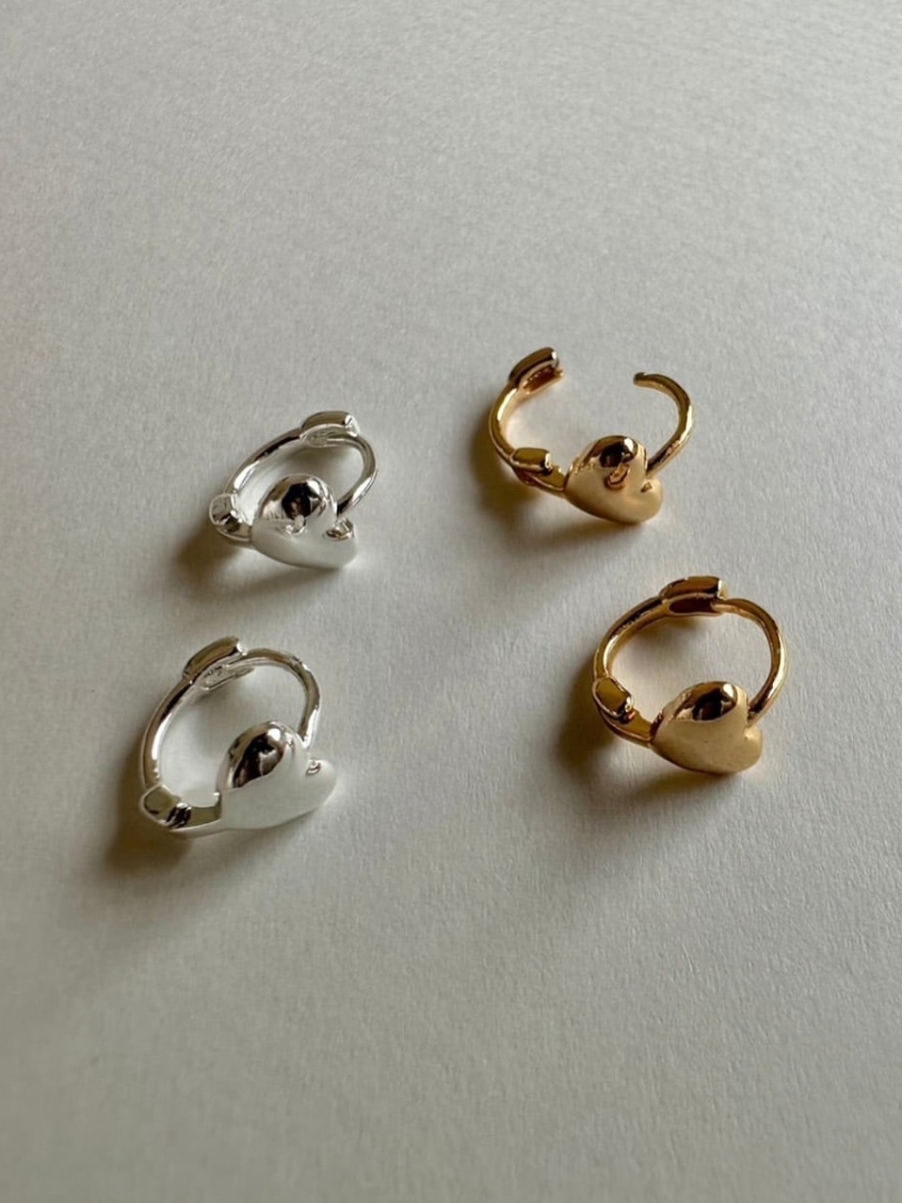 S925 heart hoop pierce