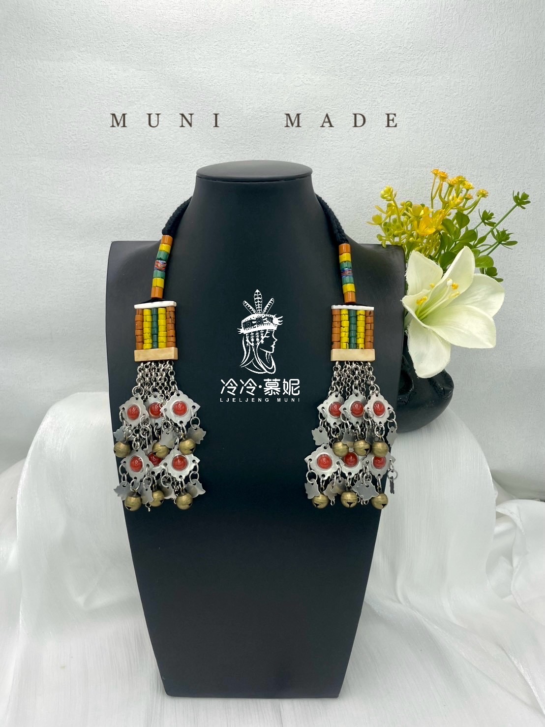 M-No.78傳統花珠少女耳掛16cm