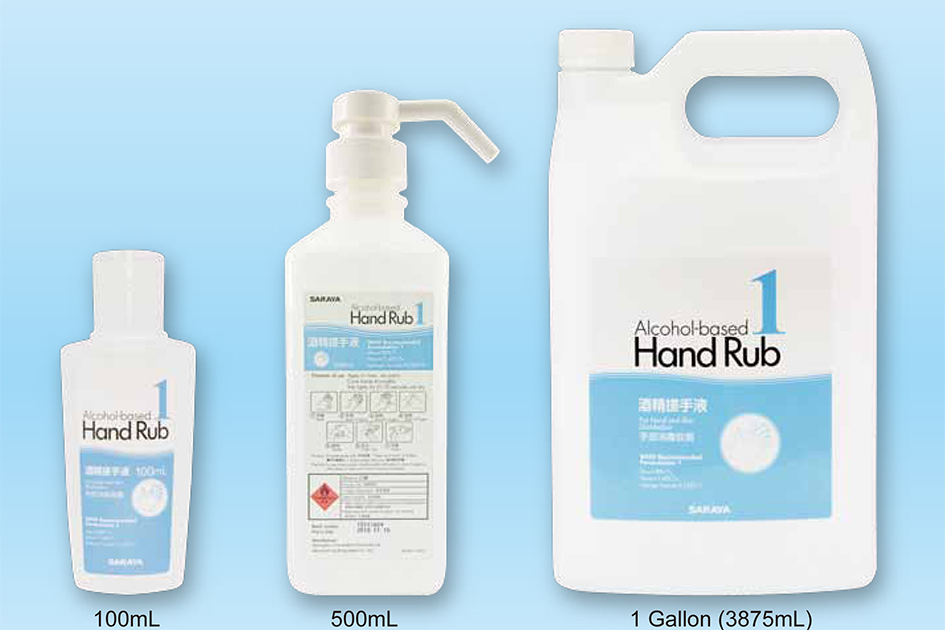 SARAYA WHO F.1 Handrub 500ml｜醫療級免洗搓手液（SR泵頭設計）