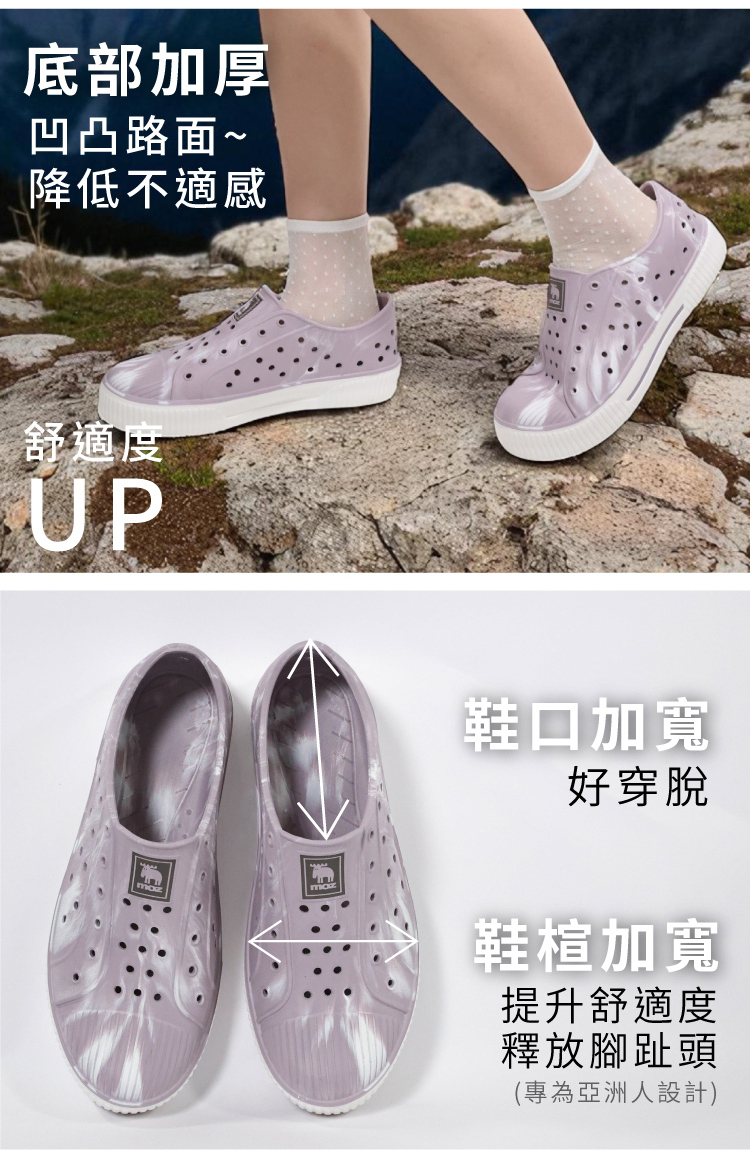 6.後跟Q彈不磨腳,獨家足弓支撐設計,芋圓洞洞水鞋特寫