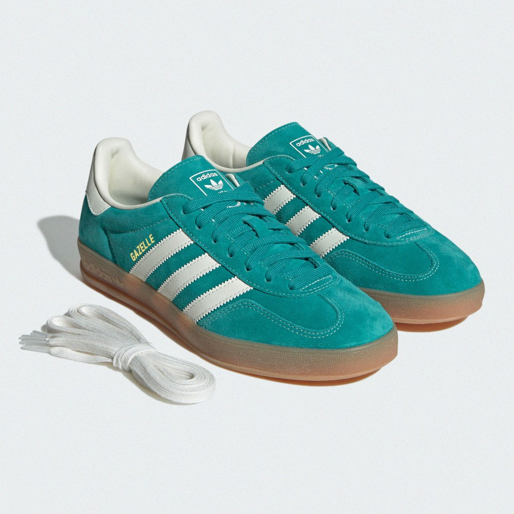 Adidas Gazelle Indoor "Pure Teal" 翡翠綠 雙鞋帶 焦糖底 運動休閒鞋 JQ8391