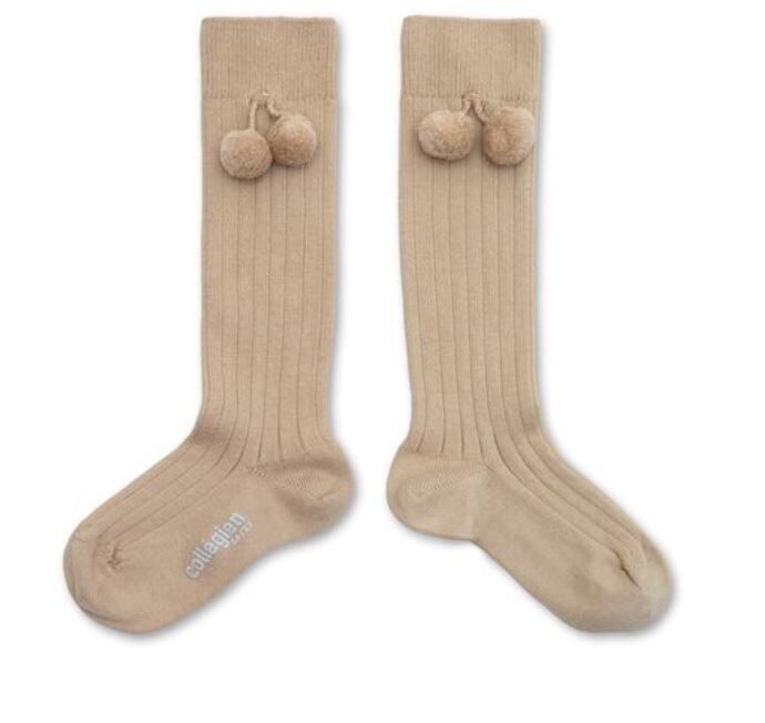 COLLEGIEN 毛球羅紋及膝襪 Diane (其他顏色下單區）