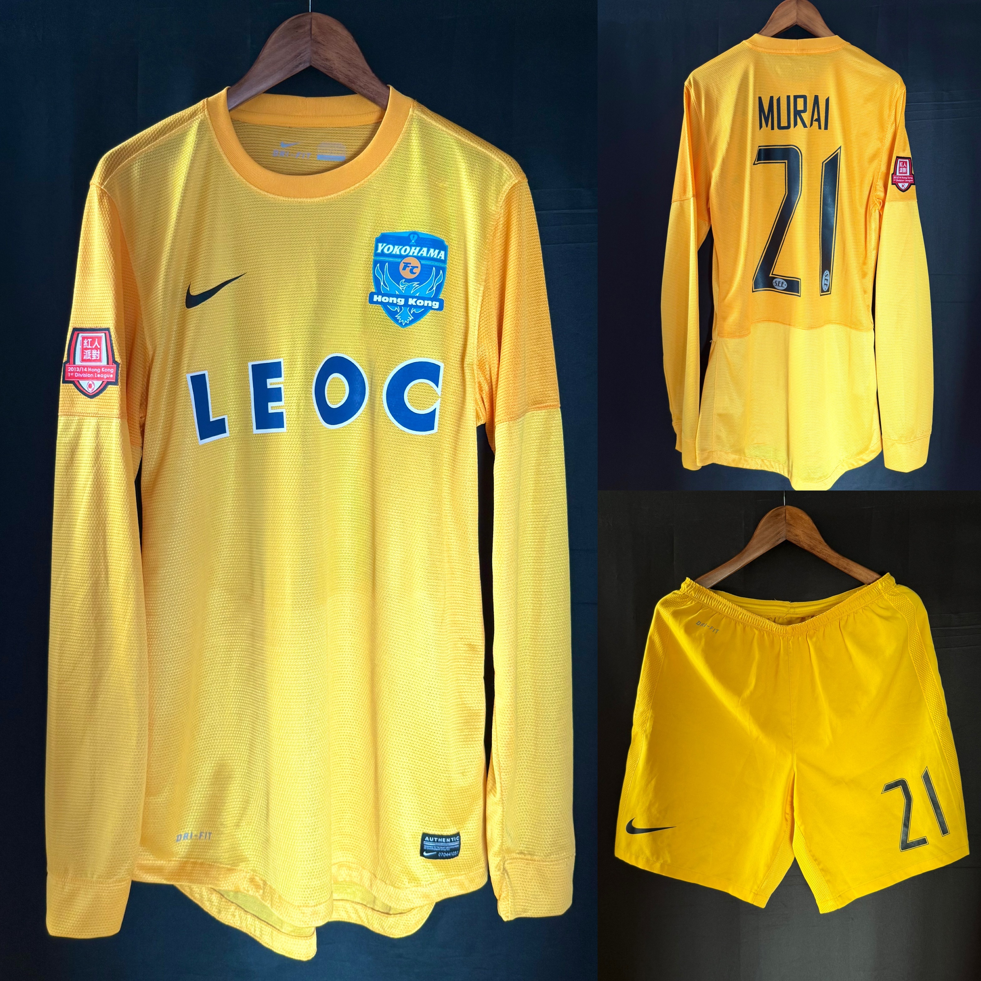(Player Issue) Yokohama FC Hong Kong 2013-2014 Nike Goalkeeper Player Issue Shirt and Shorts