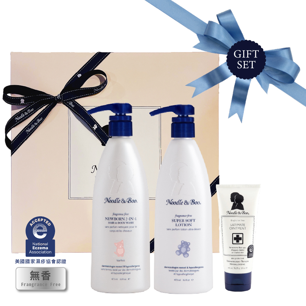 Noodle & Boo 頂級大瓶裝禮盒組 (安心無香-新生兒屁屁防護組)