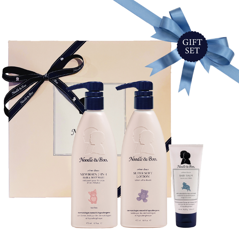 Noodle & Boo 頂級大瓶裝禮盒組 - 新生兒護膚組 (經典原味/薰衣草/無香)