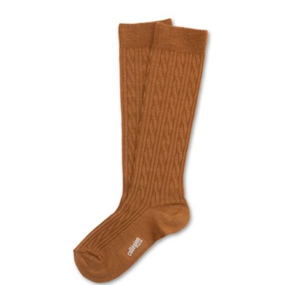 COLLEGIEN 針織麻花羊毛襪 Alix-Caramel au Beurre Salé焦糖