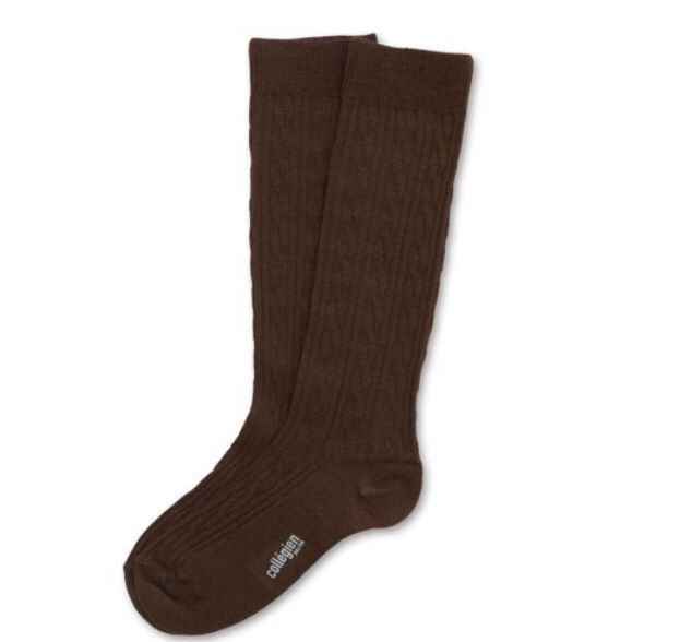 COLLEGIEN 針織麻花羊毛襪 Alix-Chocolat au Lait巧克力